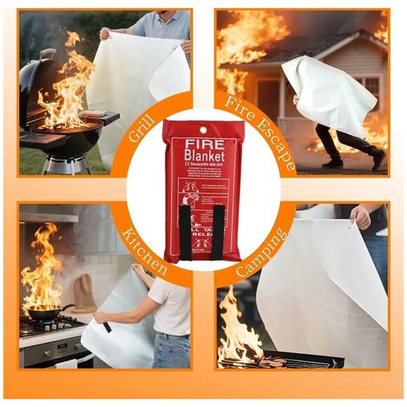 Fire Suppression Blanket For Home Kitchen Office Car Caravan Emergency Safety - Picture 5 of 7